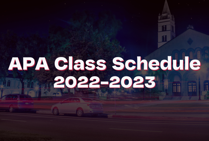 APA Class Schedule 2022-2023