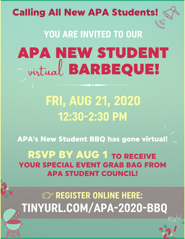 APA’s New Student BBQ Goes Virtual