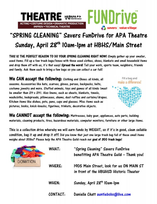 APA Theatre Guild’s Savers Fundraiser