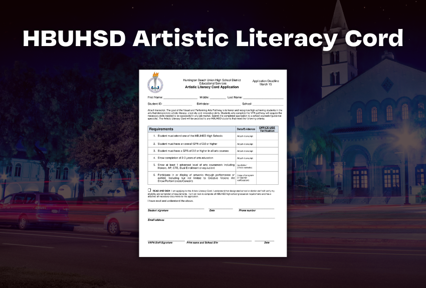 HBUHSD Artistic Literacy Cord