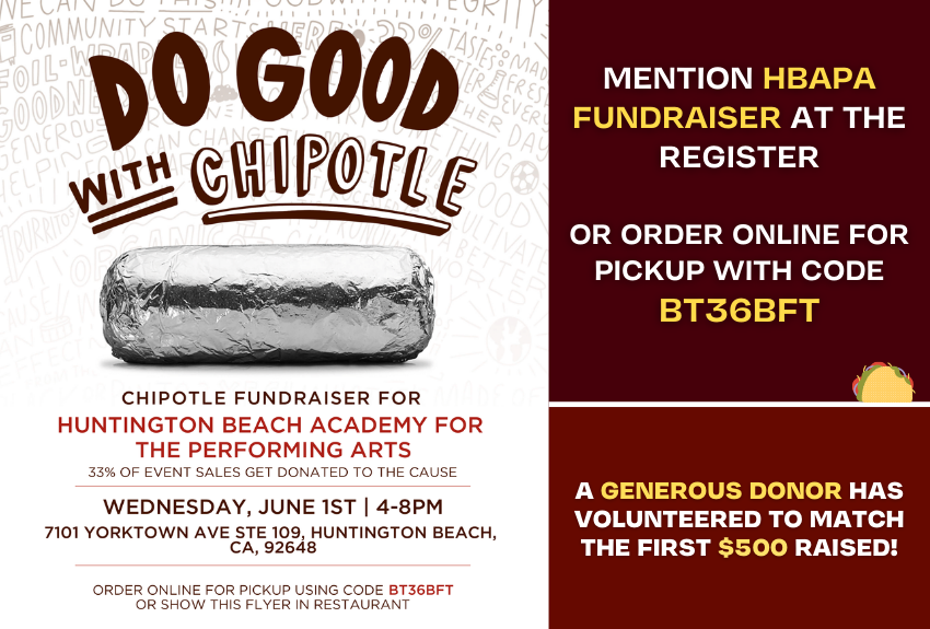 APA’s Chipotle Fundraiser: Weds, 6/1