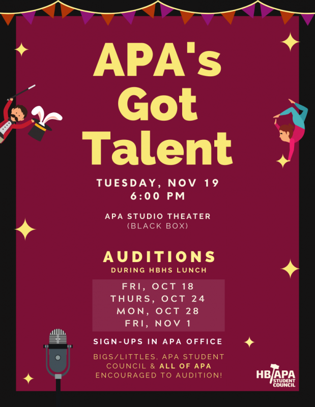 APA’S GOT TALENT Show Auditions