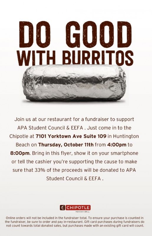 APA Chipotle Fundraiser