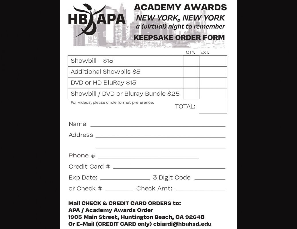 Order Your Academy Awards Keepsake Showbill