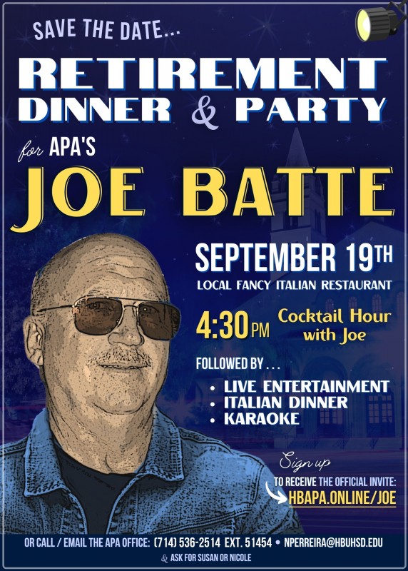 SAVE THE DATE: Retirement Dinner & Party for APA’s Joe Batte!