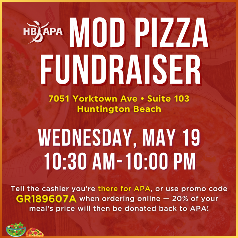 APA’s MOD Pizza Fundraiser (Weds, May 19th)