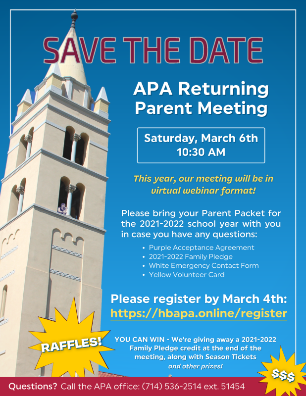 APA Returning Parent Meeting (March 6th)