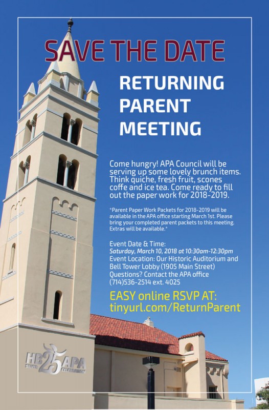 MAR. 10 - Returning Parent Meeting