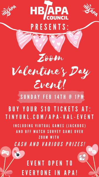 APA Council Presents: The APA Valentine’s Day Game Event!