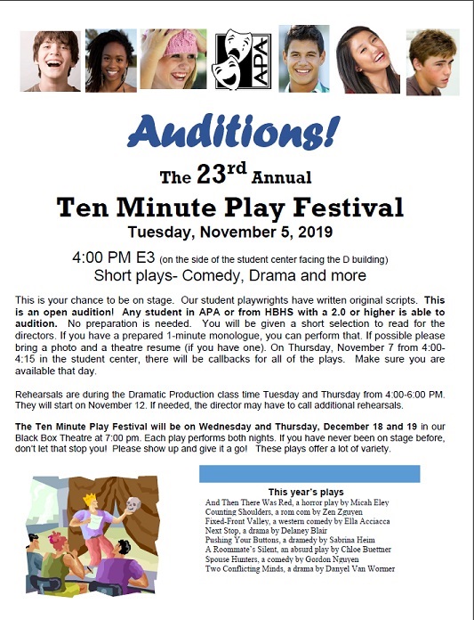 Ten Minute Play Festival Auditions