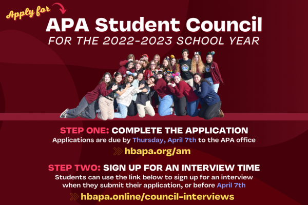 Apply for APA Student Council for 2022-2023