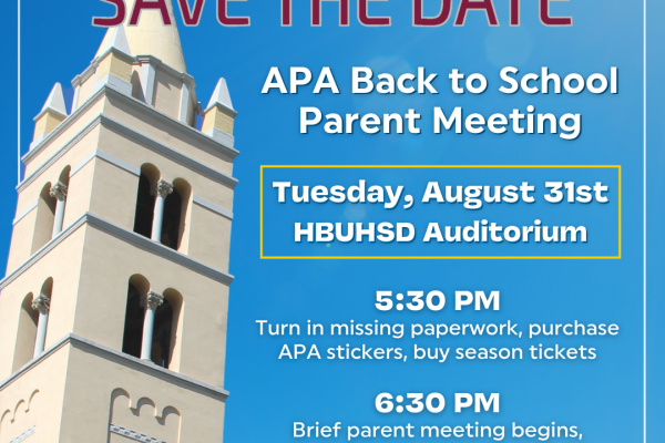 TONIGHT: APA Back to School Parent Meeting