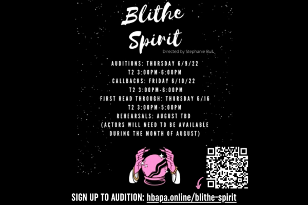 APA Theatre’s BLITHE SPIRIT Auditions: Thurs, 6/9