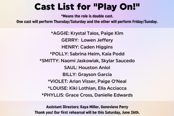 “Play On!” APA Dinner Theater CAST LIST