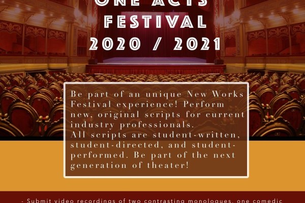 ONE ACT PLAY FESTIVAL Submissions Due 3/28