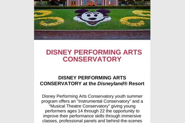 Disney Performing Arts Conservatory this July!